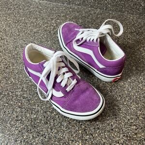 Vans Off The Wall Little Girls 12.5 Purple Low Top Lace Up Suede/Canvas Sneakers
